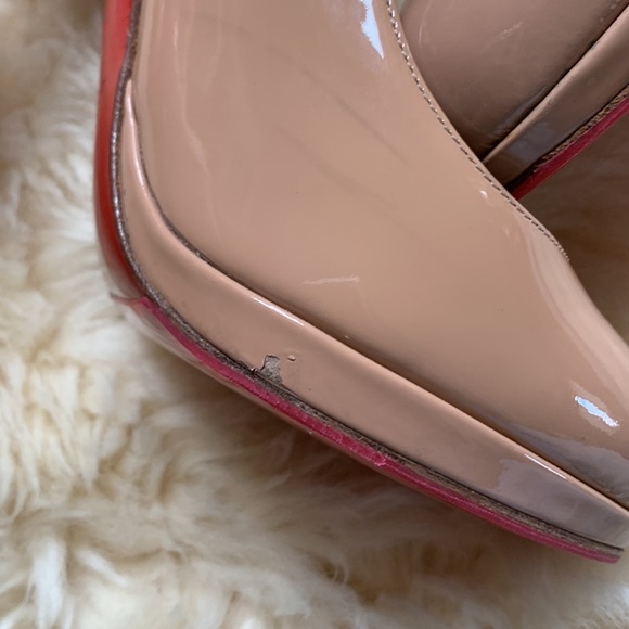 Christian Louboutin Nude Beige New Simple Patent Pumps Heels Shoes 37.5 - Picture 14 of 16